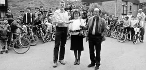 00537 Prints: Guisborough BMX fans backup county councillors Duncan McReddy (left) and Dave Punshon