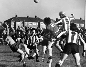 Guisborough Town F. C. 1- 0 Windsor & Eton football match. 1st March 1980