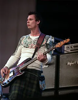 Indie Prints: Guitarist from the Stereophinics performing on stage at T in the Park July 1999 wearing a