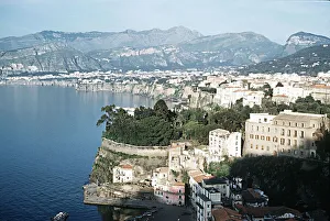 00186 Prints: Gulf of Naples Italy overlooking Sorrento and nearby mountains MSI