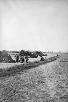 00118 Prints: Gun crews of the Royal Horse Artillery seen here waiting beside their guns in Northern