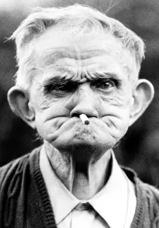 Gurning Man used to publicise an anti smoking campaign in California USA