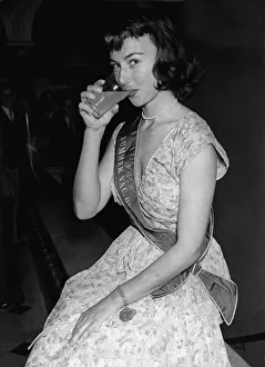 Gussie Moran tennis player at a summer dance June 1949 at the Chelsea Town Hall