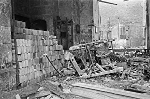 01491 Prints: The gutted shell of St Mary-le-Bow, Cheapside, London, following the Luftwaffe raid