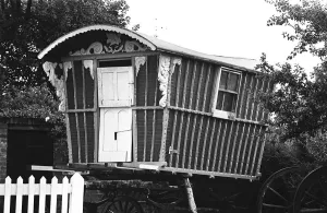 A gypsy caravan at the house of Beatles singer John Lennon July 1967