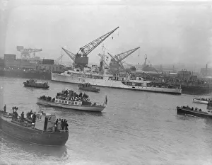 H. M. S. Amethyst arrives at Portsmouth following Yangtese Incident