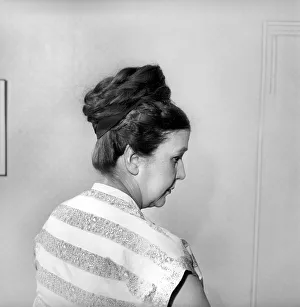 Hair styles: Long hair: Mrs. Mabel Anderson seen here with her floor length hair