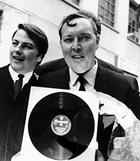 Ente Prints: Bill Haley American Rock and Roll Singer The Comets holding up framed record dbase