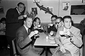 01231 Prints: Bill Haley and bandleader Chris Barber are pictured outside the Tin Pan Alley Club