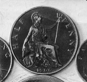 Money Prints: Half Penny Coin. Best quality available Picture taken 12th