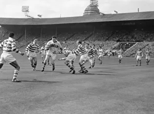 Halifax try to stem a St Helens attack during the Rugby League Cup Final at Wembley