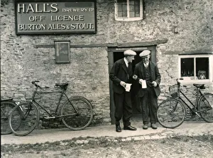 Pensioners Prints: Halls Brewery Off Licence Burton Ales & Stout in Bucknell Oxford