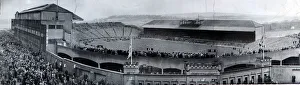 Scotland Prints: Hampden Park 1951 packed terracing crowds outside North stand