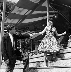 Fairground Prints: Hampstead Heath Fair. Doreen Owen of Luton and fiance Barry Brown of Dunstable