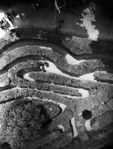 00590 Prints: Hampton Court Maze, photographed from a camera attached to a Met Balloon