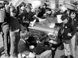 Many hands make light work for the cubs and scouts of the 74th Coventry group as they all