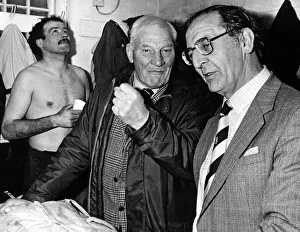 A happy Harry Walker in the Coventry rugby union club changing room as he celebrates