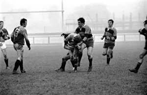 Harlequins v Newport. Harlequins forward successfully obtains a breakaway with