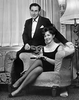 Harold Pinter winner of Scripwriter of the Year award and his wife Viviene Merchant who
