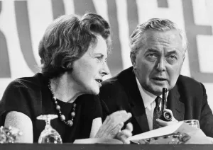 Harold Wilson and Barbara Castle on platform at Labour party conference - October 1966