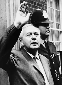 Harold Wilson British Labour Prime Minister on his way to Buckingham Palace to inform