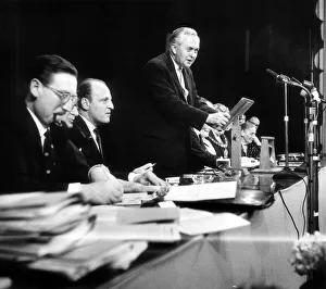 Harold Wilson British Prime Minister - April 1967 in Manchester addressing