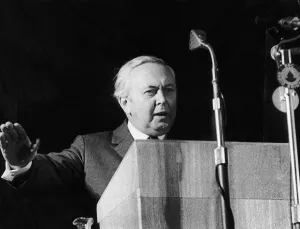 Harold Wilson Ex Labour British Prime Minister speaking at a Labour Party Conference