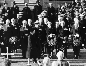 Harold Wilson Labour Prime Minister of Britain at the Remembrance Day Service