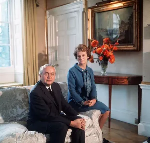 Harold Wilson former Labour Prime Minister and wife Mary at number ten Downing Street