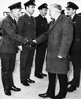 Harold Wilson Prime Minister arriving at Heathrow Airport 1968