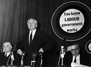 Harold Wilson Prime Minister and George Brown (R) at a Labour Party Confrence 1966