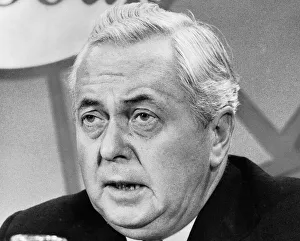 Harold Wilson Prime Minister at the Labour Party press confrence October 1974
