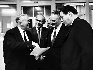 Harold Wilson Prime Minister on a visit to the Daily Mirror 1965 seen here with Hugh