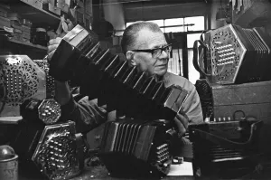 One Man Only Prints: Harry Crabb seen here making concertinas in his workshop at Liverpool Street