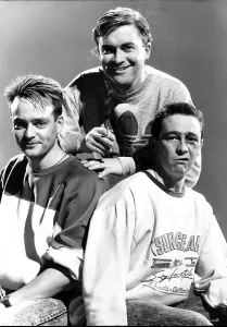 Harry Enfield Actor Comedian With Fellow Actor Comedians Paul Whitehouse And Charles