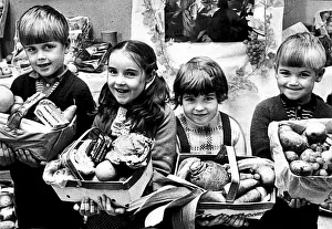 Harvest Festival is a busy time for children like (left to right): Billy Dryden