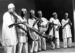 Images Dated 1st July 1973: The Hausa Instrumentalists with a member of the goup playing the Shantu