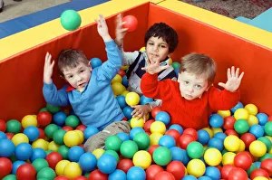 Having a ball... these children from Huddersfield Southgate Family Nursery make a splash