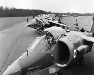 The Hawker Siddeley Harrier, the worlds first operational vertical take-off close