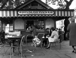 Commercial Prints: Hayes Island Snack Bar. Cardiff, South Glamorgan, Wales. October 1964