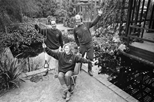 Head gardener Mr Brian Gilbride celebrates the success of Telford in the 1989 Britain in