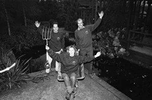 Head gardener Mr Brian Gilbride celebrates the success of Telford in the 1989 Britain in