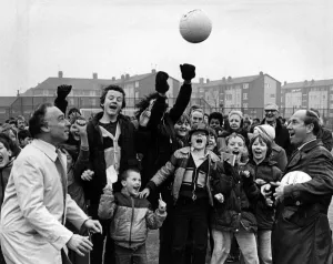 Toxteth Prints: A head start for the new all-weather pitch as Sports Minister Neil MacFarlane (left