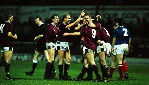 Hearts versus Rangers Scottish Premier League football Hearts players celebrate