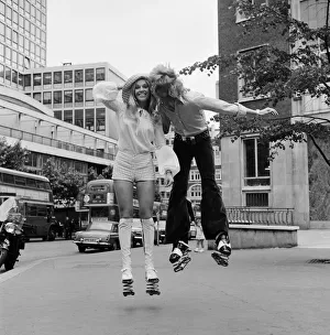 Shoes Prints: Heather Beckers and Nigel Lythgoe of the Young Generation dance troupe trying out a pair