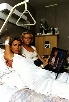 00066 Collection: Heather Mills Model Laying in hosptial bed Dbase