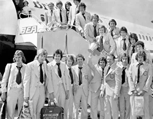 Heathrow Airport. The England Youth Football Team pictured at Heathrow Airport today