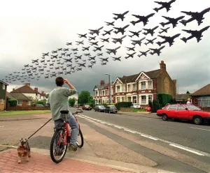Heathrow Flight Path 28th August 1997 Illustration of the number of flights passing over
