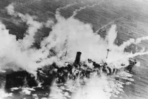Squadron Prints: Two heavily armed German escort vessels lying at anchor off Royan at the mouth of