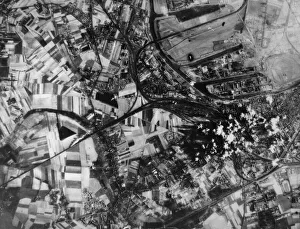 Targets Prints: Heavy concentrations of bombs strike the Bauer and Schaurte bolt